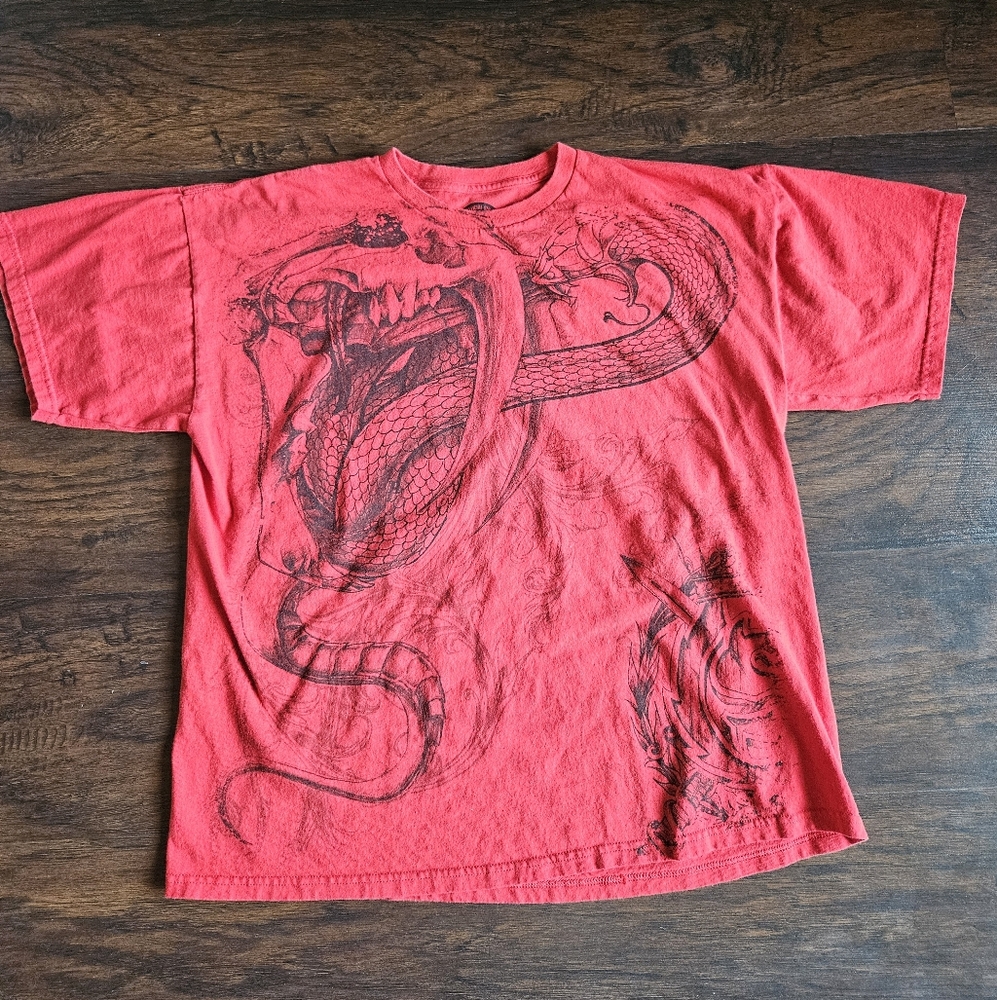 Y2K Sinister Snake and Skull T-shirt